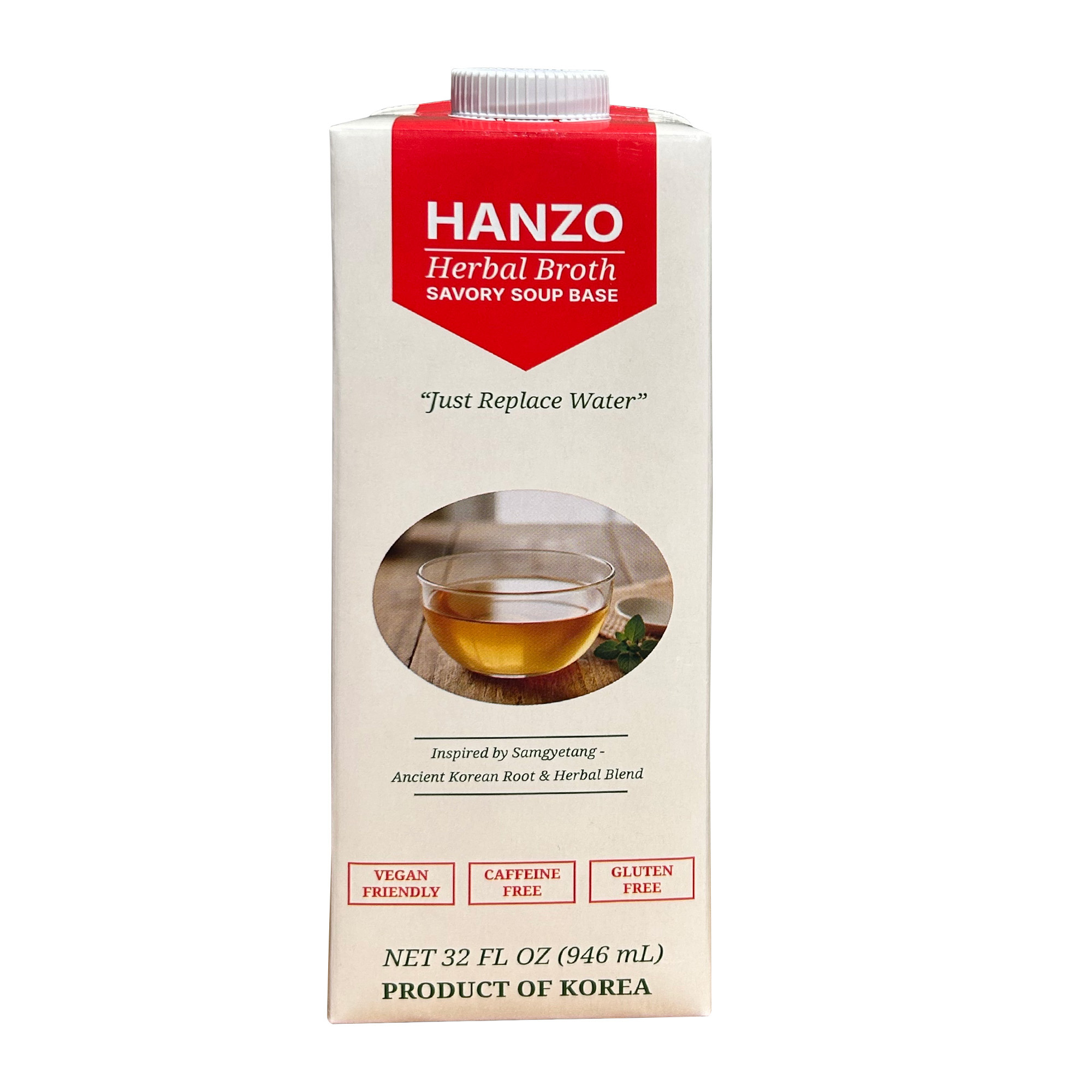Front view of HANZO Herbal Broth carton